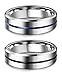 Jstyle 3Pcs Stainless Steel Fidget Band Rings for Women Mens Cool Spinner Rings 6/8MM Wide Wedding Pormise Band Ring Set