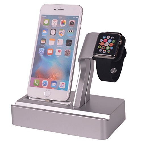 JinSun Ultralight Apple Products 4 in 1 Bracket, Apple Watch Stand, iPhone Charging Stand, ABS Dock Holder Station for Apple Watch & Docking Station Cradle Bracket for iPod iPhone iPad JinSun Ultralight Apple Products 4 in 1 Bracket, Apple Watch Stand, iPhone Charging Stand, ABS Dock Holder Station for Apple Watch & Docking Station Cradle Bracket for iPod iPhone iPad