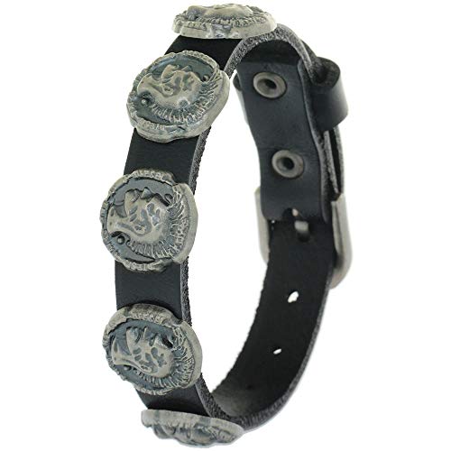 BRLTimeVintage Rock Punk Genuine Leather Bracelet Male Bangles Skull Stud Charm Bracelet Women Men Jewelry Rivet Alloy Cowhide Jewellery