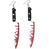 Punk Red Bloody Knife Drop Earrings Gothic Hip Hop Knife Earrings Halloween Party Jewelry