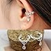 bestwishes2u Cute Without Pierced Ear Bone Folder Punk Fashion Ear Cuff Wrap Rhinestone Cartilage Clip On Earring Non Piercing Jewelry