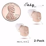 Super Mini,Beige Color,in-The-Canal (ITC),2-Pack New Digital Hearing Amplifier, Clearly Technology, Interchangeable, Suitable for Men and Women, Trademark: Easyuslife