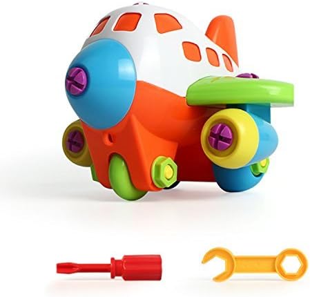 Take Apart Toys Car, STEM Learning Take A Part Building Toy Excavator Digger Airplane Mixer ATV Motorcycle Construction Toy Vehicles for Toddlers (Airplane)