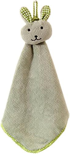 1pc Cartoon Towel Coral Fleece Towel Kitchen Absorbent Towel Washing Cleaning Cloth (GreenGray)