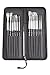 Pro Paint Brushes Set for Acrylic, Oil, Watercolor, Face and Body Painting, Synthetic Nylon Tips, Set of 10, White (15, Black)