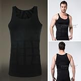 OrangeTag Men's Shaper Slimming shirt Elastic Sculpting Vest Black (XL)