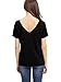 Romastory Women's Summer Tops Bandage V-Neck Casual Girls Tees T Shirt (S, Black)