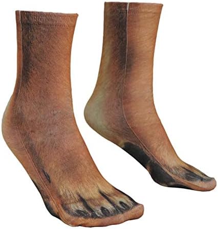 3D Animal Paw Feet Print Foot Crew Socks Elastic Hosiery