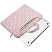 MOSISO Canvas Geometric Pattern Shoulder Bag Compatible with 15-15.6 inch Laptop, Pure Pink Grid