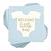 Baby Shower Cocktail Napkins - 100 Pack Welcome Little One Disposable Paper Party Napkins, Perfect for Boy Baby Shower Decorations and Gender Reveal Party Supplies, 5 x 5 Inches Folded, Blue primary