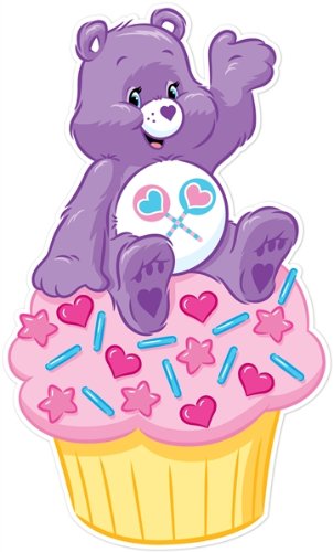 Walls 360 Peel & Stick Fabric Wall Decals: Care Bears Share Bear On Cupcake (11 in x 12 in)