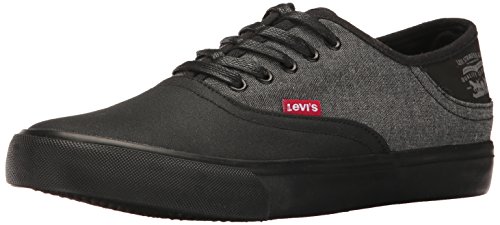 Levis Men s Monterey Chambray Core Fashion Sneaker, Black Mono Chrome, 11 M US