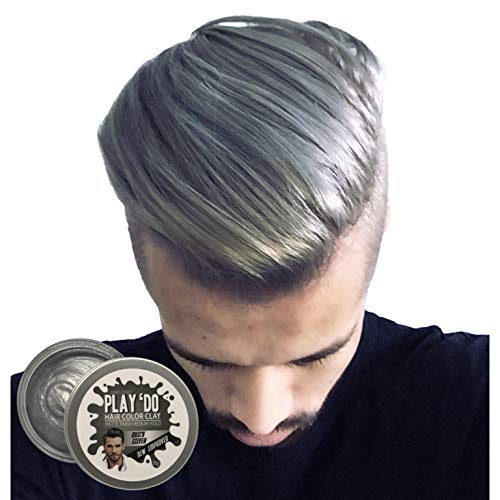Play 'Do Temporary Hair Color, Gray Hair Wax, Hair Clay, Mens Grooming, Pomade, Silver hair dye(1.8 ounces) ...