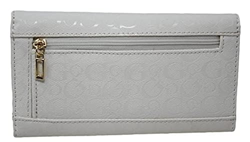 Guess Women's Laredo Logo Debossed Slim Wallet Clutch Bag White