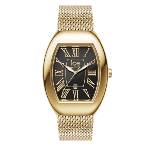 ICE-WATCH - Ice boliday Dome Metal Mesh Black GD - Montre dorée pour Femme avec Bracelet en Acier Inoxydable - 024486 (Small)
