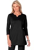 Roamans Women's Plus Size Soft Knit Notch Tunic