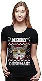 Womens Merry Corgmas Corgi Dog Ugly Christmas Sweater T shirt NAVY