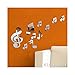 Alrens_DIY(TM) 10pcs Romantic Music Note Crystal Reflective DIY Mirror Effect 3D Wall Stickers Home Decoration Acrylic Mural Wall Sticker Decor