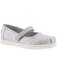 TOMS Silver Iridescent Glimmer Tiny Mary Jane Flat 10011521 (Size: 11)