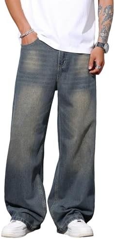 ユウ　【 CTHY 】DOCKING WIDE BAGGY PANTS Amazon.com: DFGIGT Mens Wide Leg Baggy Jeans Y2k Casual Fashion