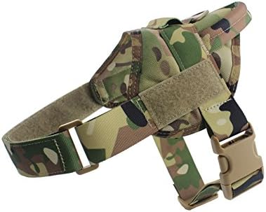 Yunlep Tactical K9 Dog Vest Harness Service Dog Vest Nylon Patrol Training Harness for Dog Outdoor Sports (L, Camo)