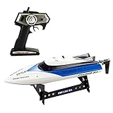 Babrit Tempo 2.4GHz RC Boat High Speed Remote Control Electric Boat Duarable Battery- White