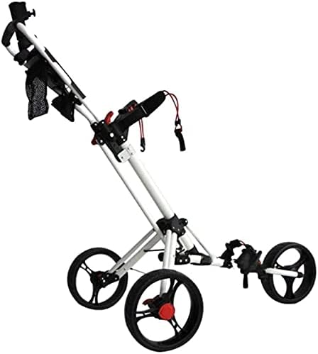 TUHFG Golf Push Cart Golf Carts, Trolleys,Foldable 3 Wheels Golf Trolley Manual Push/Pull Golf Cart with Umbrella Stand Scorecard and Drink Holder Aluminum Golf Cart -,Black (Color : White) TUHFG Golf Push Cart Golf Carts, Trolleys,Foldable 3 Wheels Golf Trolley Manual Push/Pull Golf Cart with Umbrella Stand Scorecard and Drink Holder Aluminum Golf Cart -,Black (Color : White)