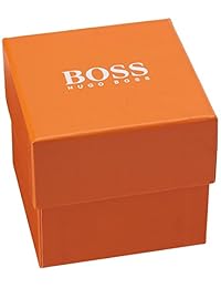 hugo boss Hombres pulsera de acero y de cuarzo con esfera de color negro reloj analógico 1513288