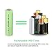 uxcell 4 Pcs 1.2V 600mAh AA Ni-MH Battery Rechargeable Batteries Button Top for LED Torch Flashlight Headlamp