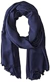 Calvin Klein Women's Logo Pashmina Scarf, Navy, One Size
