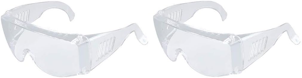 2 Pairs Multifunctional Protective Glasses With Dustproof Windproof And Wentilated Sides Sand Proof Splash Proof Impact Safety Glasses with Clear Anti Fog Scratch Resistant Wrap-Around Lenses
