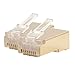 SHD RJ45 Connectors Golden Shielded RJ45 Ends 8P8C FTP STP Network Plug for CAT5E CAT6 Stranded Cable 50PCS
