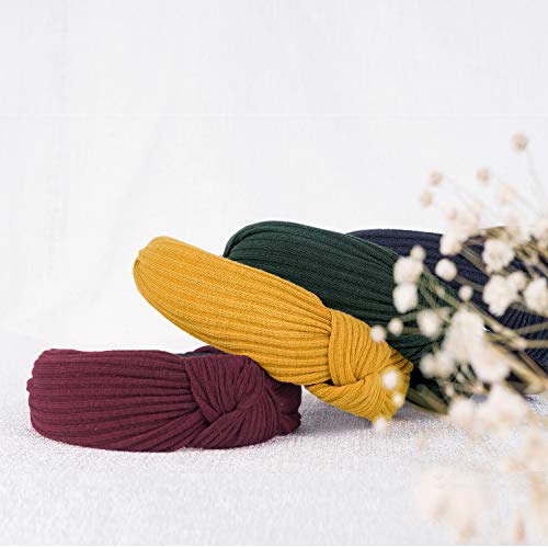 JOYPEA 10 Knotted Headbands For Women Girl 10 Colors Soft Knitted Headbands For Women's Hair Turban Headbands For Women - Thumbnail 4