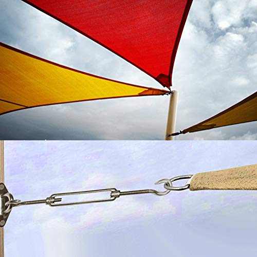 HooSeen Sun Shade Sail Hardware Kit 6 Inch for Trigangle Sun Shade Sail Installation 18/8 Stainless Steel Anti Rust Sun Shade Sail Fixing Hardware Accessories Kit - Thumbnail 3