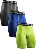 Neleus Men's 3 Pack Compression Shorts Athletic Sport Underwear
