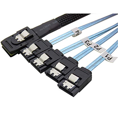 Mini SAS to SATA Cable (SFF8087 to SATA Forward Breakout),3.3Feet 1m