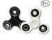 Fidget Spinners Prime (Two Pack) Stress Reducing EDC Tri Spinning Hand Fidget Toys for Kids and Adults with Anxiety 3 - 5 Minute Spin Times Non 3D Printed (Black / White)