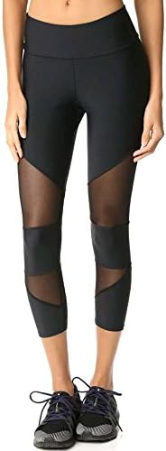 pengchengxinmiao Women Mesh Leggings Yoga Capri Pants Hollow Patchwork Skinny Fitness Sports Calf-Length Hight Waist Trousers