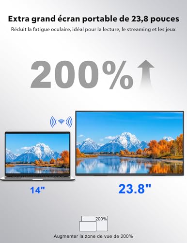 MAGICRAVEN sans Fil Ecran Portable, Wireless Moniteur Portable 16" (23.8-Black-1)