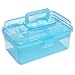 Clear Blue Multipurpose First Aid, Arts & Craft Supply Case/Storage Container Box w/Removable Tray