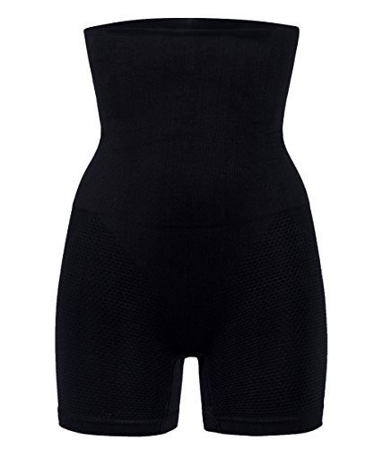 FUT Women High-Waisted Tummy Control Body Shaper Butt Lifter Boyshorts Thigh Slimmer Black - Thumbnail 6
