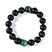 UINSTONE Men's Bracelet Semi-Precious Natural Stones Onyx 2 Rarely found Gem Grade Natural Turquoise 14mm