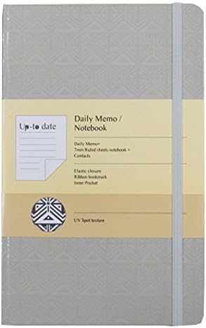 Inspira Up to Date Personal Organizer Notebook - Daily Planner, Notebook, Address Book in One - Grey - 192 Pages, Size 8.3" x 5.1"