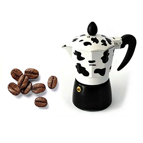 FAST WORLD SHOPPING ® Espressokocher 6 Tassen Espressomaschine Moka Express Kuh Mukka