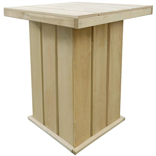 mewmewcat 5-TLG. Gartenbar Barset für den Garten Kiefernholz Imprägniert Tischmaße: 75 x 75 x 110 cm Hockermaße: 40 x 30… – Bild 3