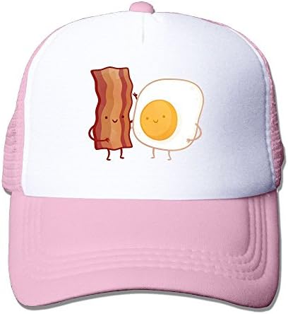 Vicop Bacon And Egg Trucker Cap Summer Mesh Hat With Adjustable Strap Pink