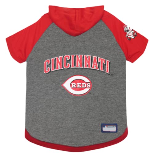 MLB Hoodie for Dogs & Cats - Cincinnati Reds Dog Hooded T-Shirt, Small. - MLB Team Color Hoody — image 1