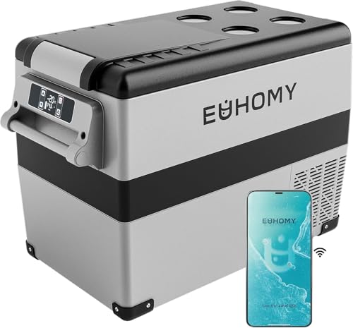 EUHOMY 12 Volt Car Refrigerator, 48QT(45L) Car Fridge Electric Cooler APP Control, 12V /-4℉~68℉, Portable Refrigerator for Camping, Travel, Truck