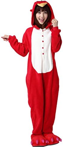 Rosebelles Unisex Cosplay Onesies Pajamas Flannel Hooded Sleepwear Angry Birds L