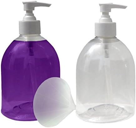 Soap Dispenser - Ideal for Kitchen Soap, Hand Soap, Shampoo, and Lotion. 2 Pack Countertop, Refillable, No Drip, 16 Ounce Kids Soap Dispenser, with Bonus Funnel by Classic Ambiance